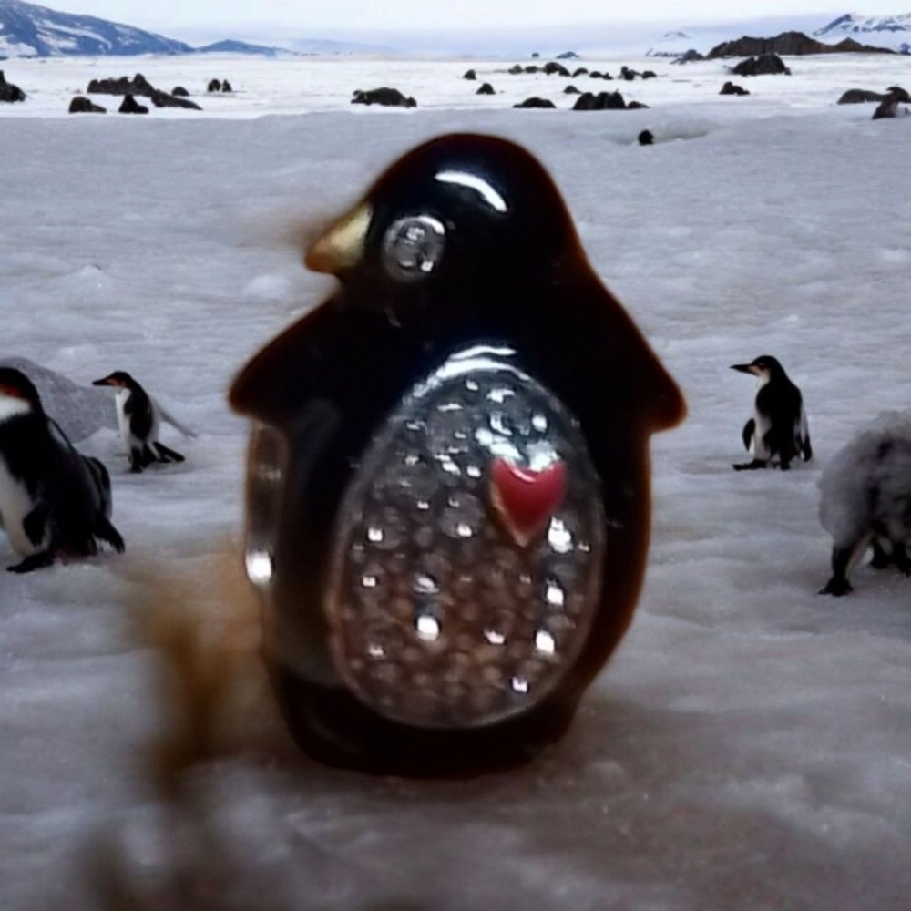 Brighton Tobey the Penguin, Silver, Enamel Finish/Crystals,stopper bead